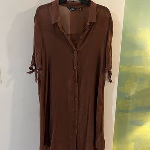 Brown Button Down Dress